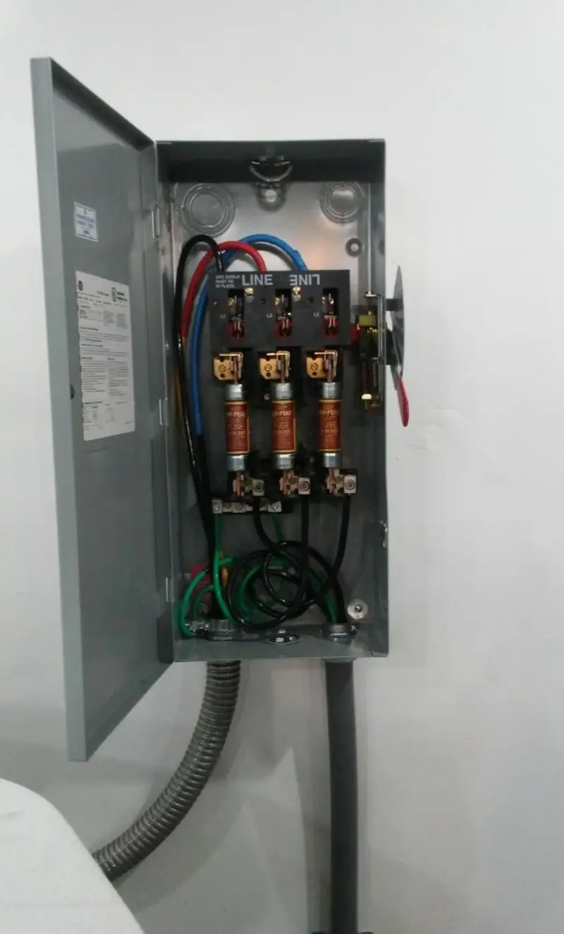 Three-phase disconnect switch installed for Electrical Wiring & Rewiring in Dundee